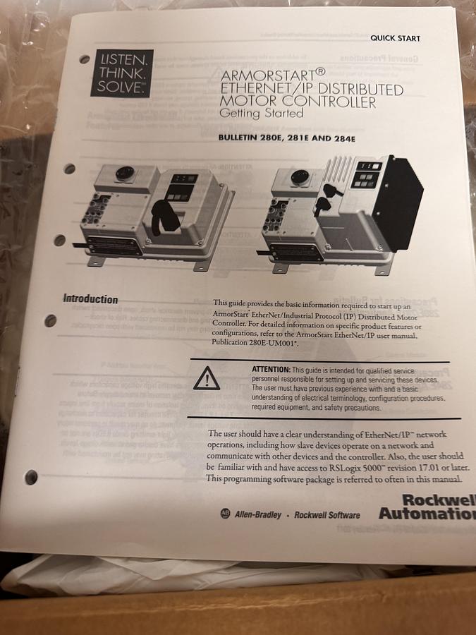 ALLEN BRADLEY 281E-F12Z-10B-RR REVERSING STARTER AND BASE