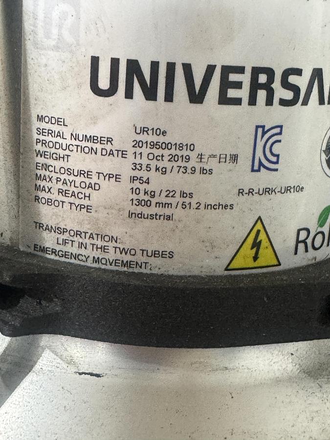 Used UNIVERSAL ROBOTICS MODEL UR10e 6 AXIS COBOT NEW 2019