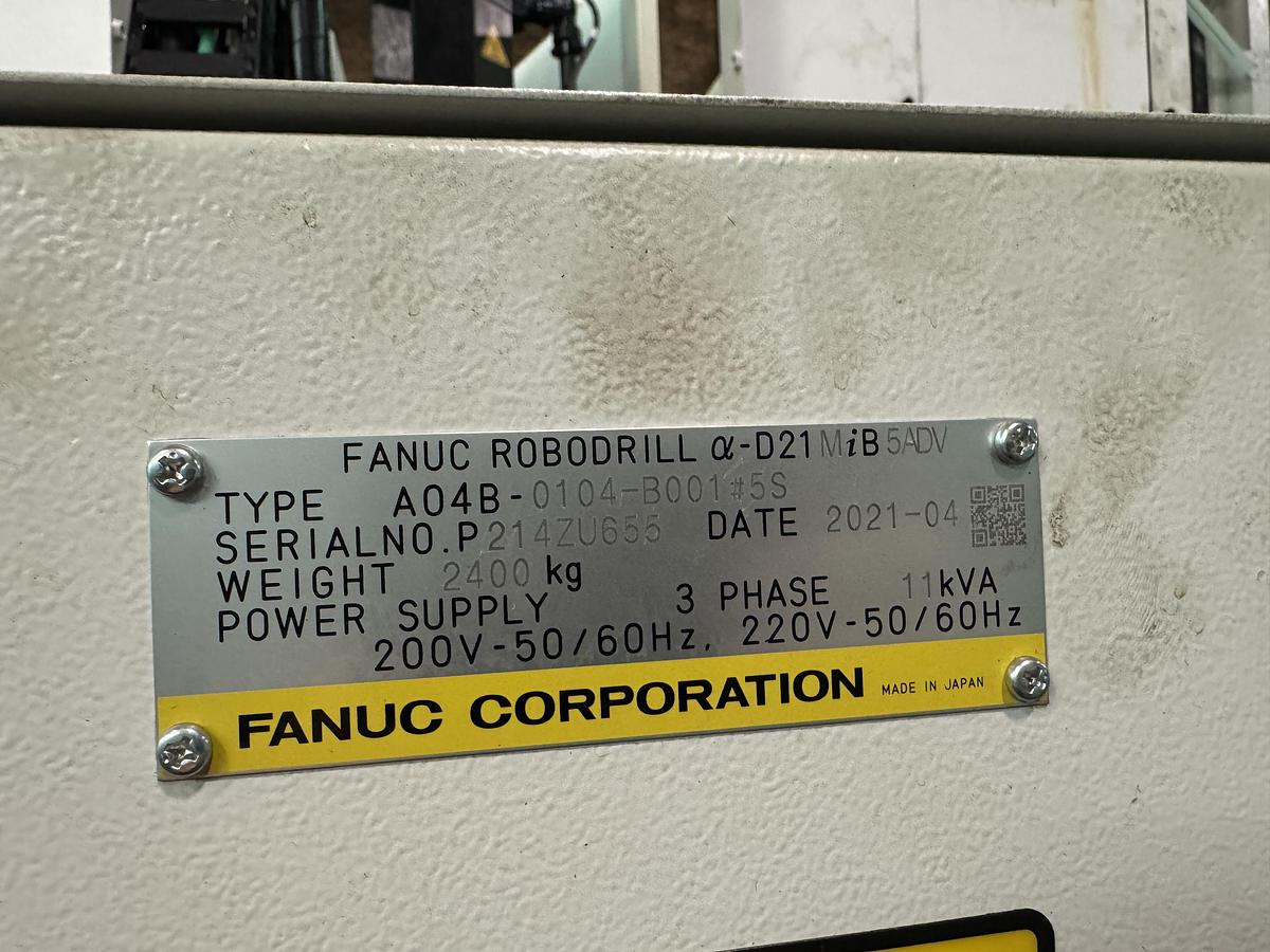 Used FANUC ROBODRILL ALPHA D21MiB5-24-ADV WITH FANUC 31i-B5 CNC CONTROL