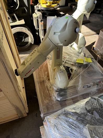Used KAWASAKI RS007L ROBOTS NEW NEVER USED WITH F CONTROLLERS, TEACH PENDANTS, AND CABLES