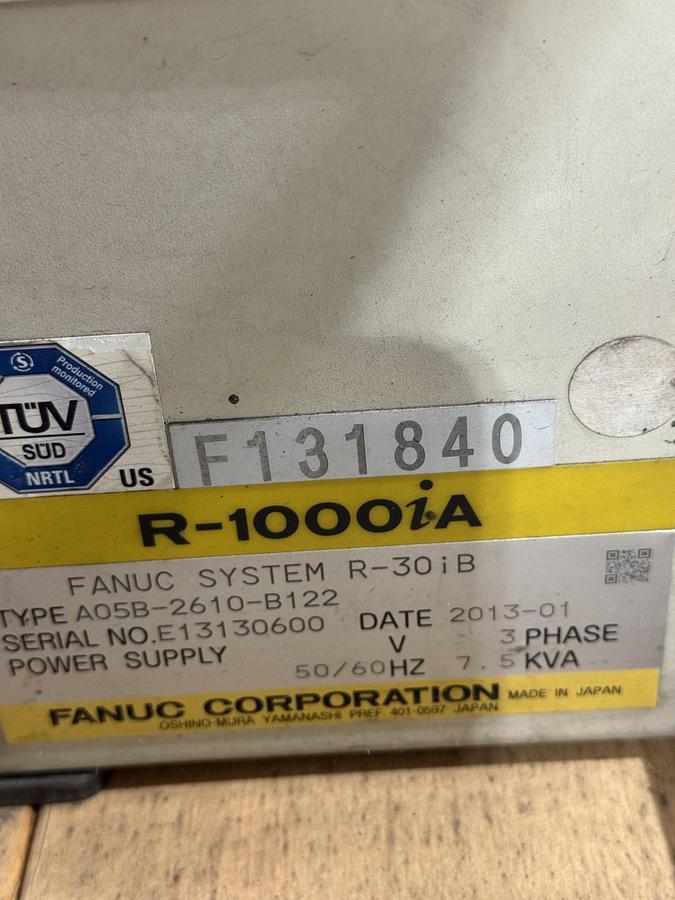 Used FANUC R-1000iA/100F 6 AXIS ROBOT WITH R-30iB PAYLOAD 100KG X REACH 2,230 MM