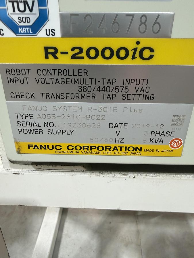 Used FANUC R-2000iC/210F robot, R-30iB Plus Controller, 2019, Used
