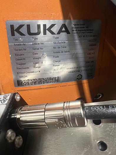 Used KUKA KR 150 R3700 ULTRA K 6 AXIS ROBOT, KR C4 NA CONTROLLER, QUICK DISCONNECT END EFFECTOR