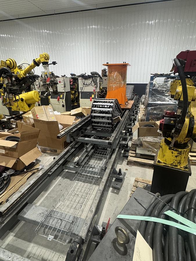Used FANUC R-2000iB/125L ROBOT STAND MOUNTED ON 61' FANUC GEN VI RTU WITH R-30iB CONTROLLER