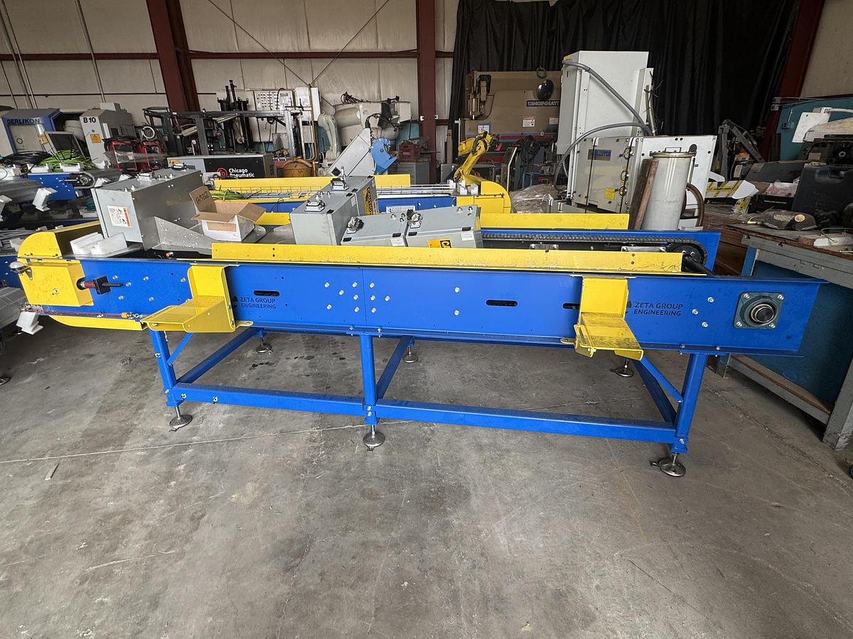 Used ZETA GROUP ENGINEERING 30" X 137" LONG MOTORIZED PLASTIC TOP CONVERYORS