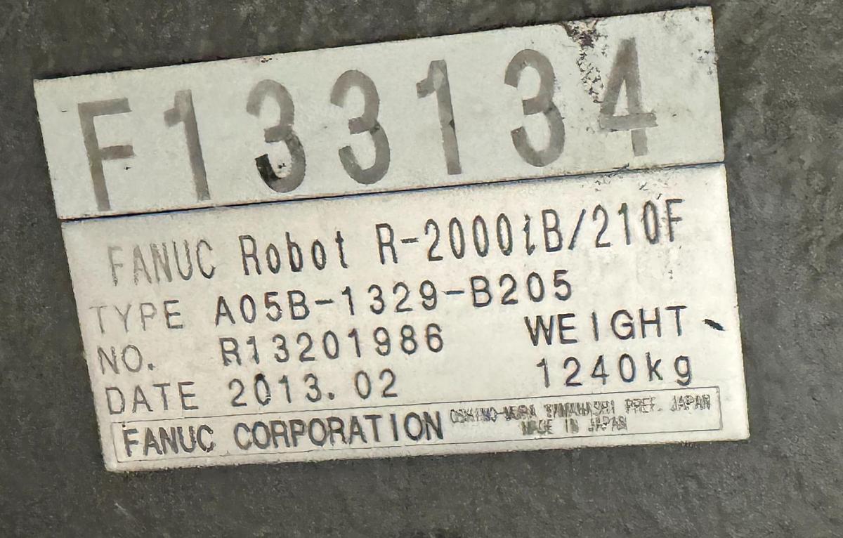 Used FANUC R-2000iB/210F 6 AXIS ROBOT WITH R-30iA CONTROLLER
