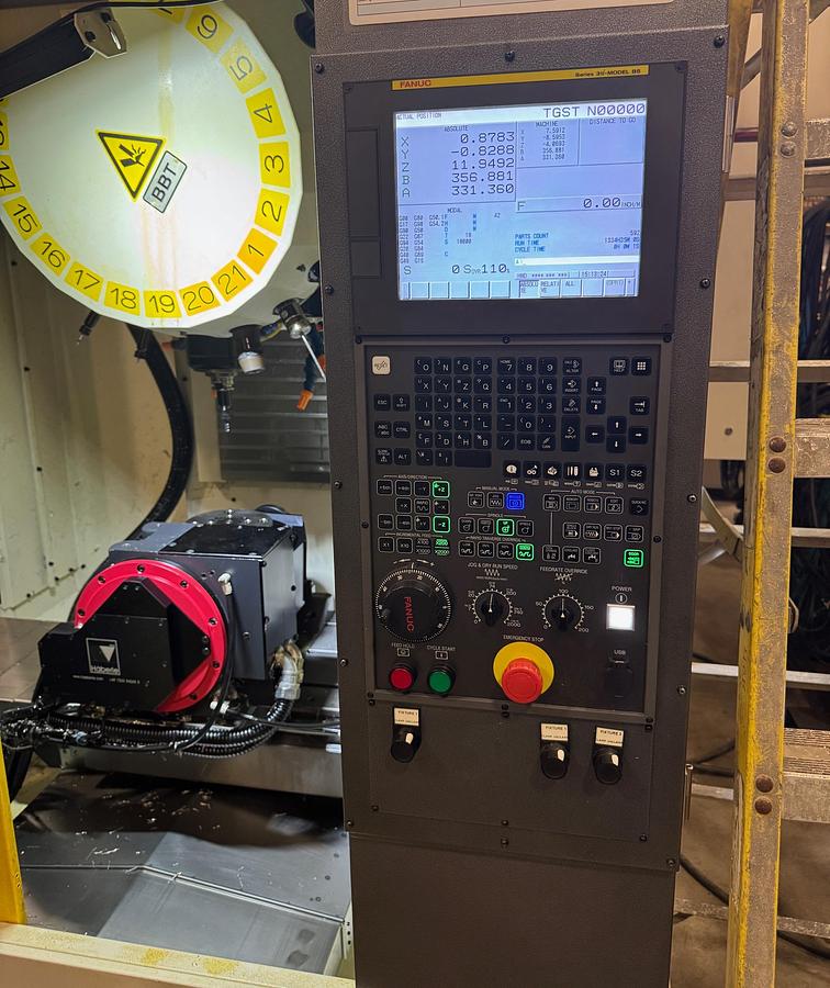 Used FANUC ROBODRILL ALPHA D21MiB-24-ADV WITH FANUC 31i-B5 CNC CONTROL & DUAL AXIS TRUNNION