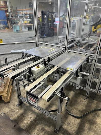 Used FANUC M10iA/12 6 AXIS ROBOT CELL WITH R-30iB PLUS CONTROLLER 2 PASS THRU CONVEYORS