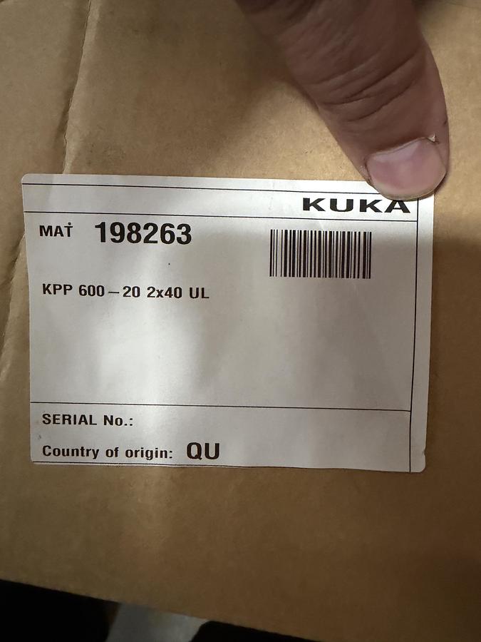 Kuka Servo Drive Art No. 00198263 KPP 600-20-2X40 Type: ECMBP2D3444BE531 - new open box.