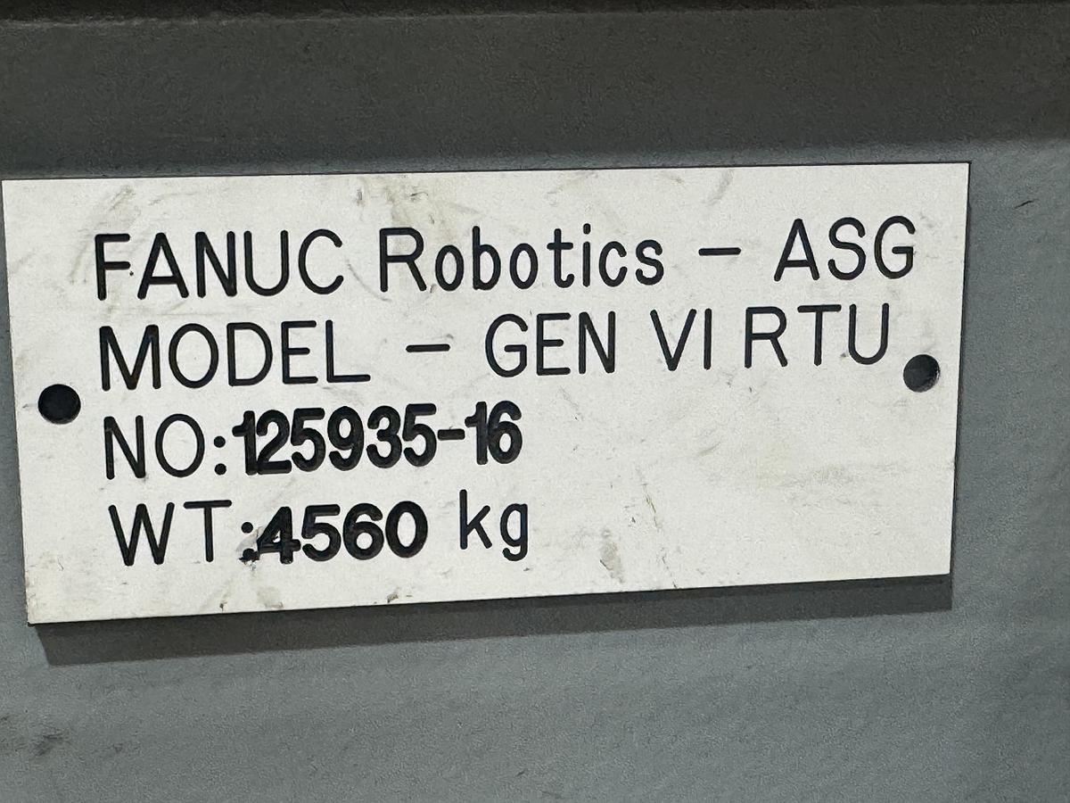 Used FANUC R-2000iB/125L ROBOT STAND MOUNTED ON 61' FANUC GEN VI RTU WITH R-30iB CONTROLLER