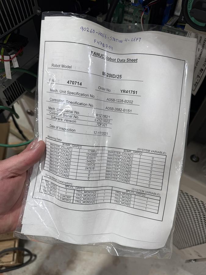 Used FANUC M-20iD/25 Robot, R-30iB Plus Control, Un-Used, 2021