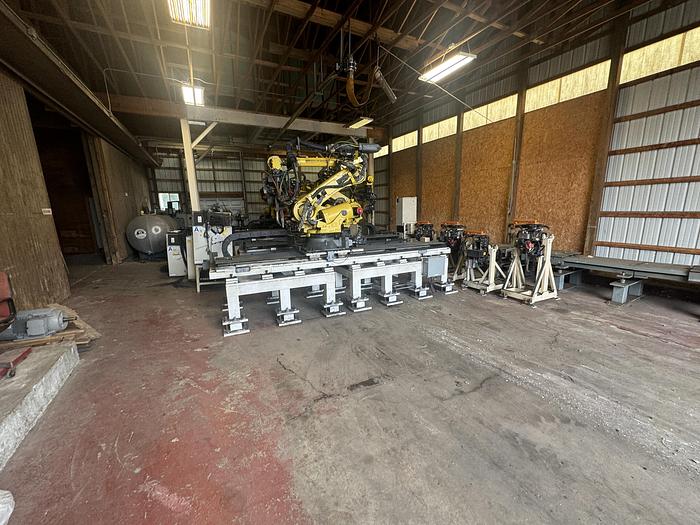 Used FANUC R-2000iC/165F ROBOT WITH R-30iB 7TH & 8 AXIS CONTROL ON 3 METER RTU WITH SERVO SPOT WELD GUN 2 UNITS AVAILABLE