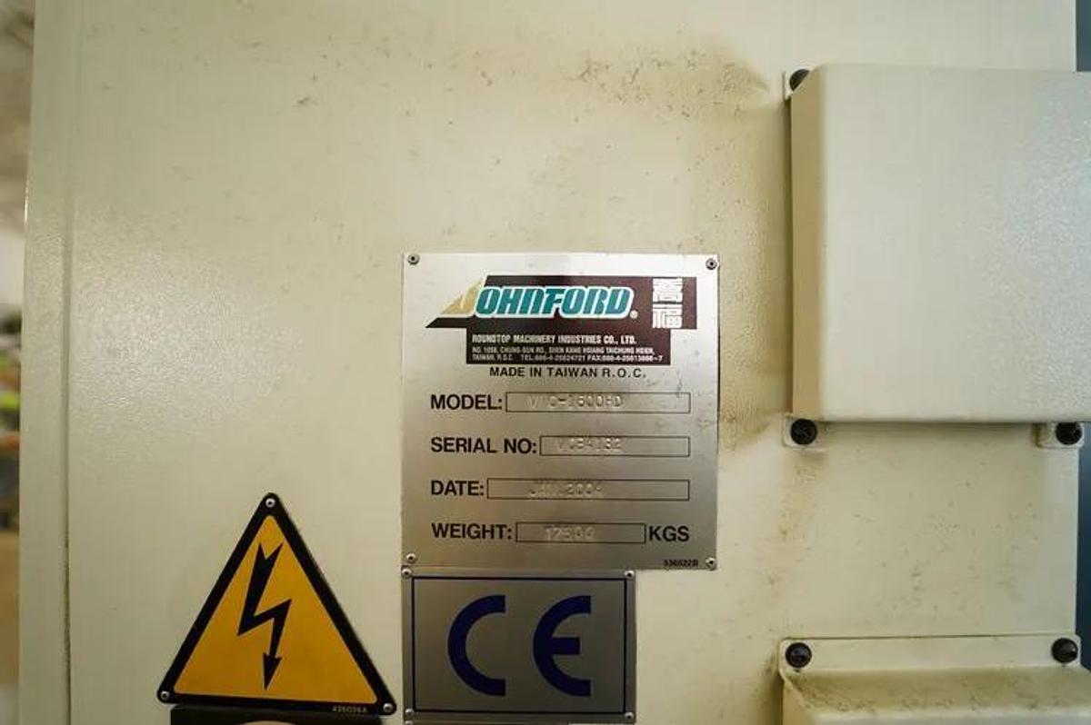 Used JOHNFORD VMC-1600HD 63" X 33" X 28" FANUC 0iMB CONTROL 10,000 RPM 50 TAPER