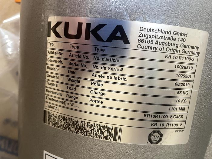 Used KUKA KR10 R1100 6 AXIS ROBOT WITH KRC4 CONTROLLER