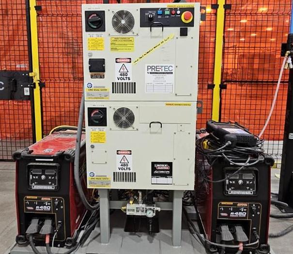 Used FANUC ARC MATE 120iD/12L, NEVER USED, R30iB PLUS, LINCOLN R450 WELDING POWER SUPPLY
