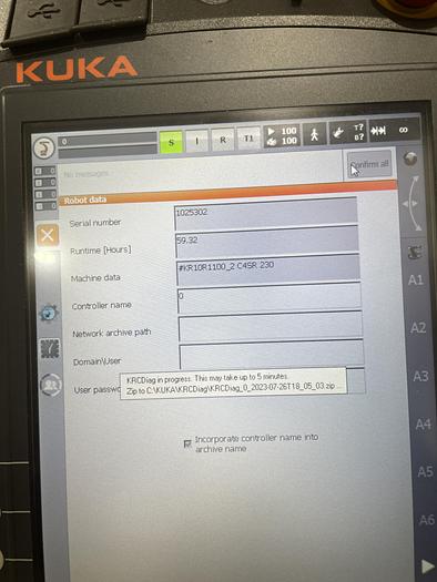 Used KUKA KR10 R1100 6 AXIS ROBOT WITH KRC4 CONTROLLER