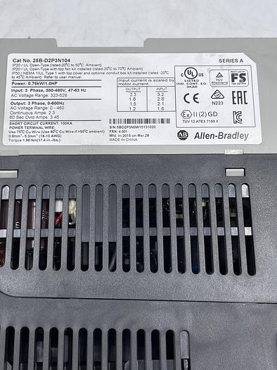 Used Allen-Bradley 25B-D2P3N104 Ser A