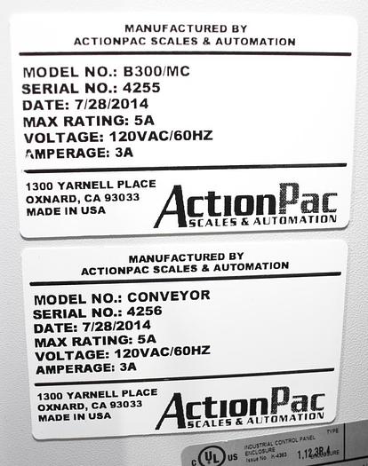 Used Filler, Weigh, Linear, ActionPac, S/st, Mixing/Blending #S743565