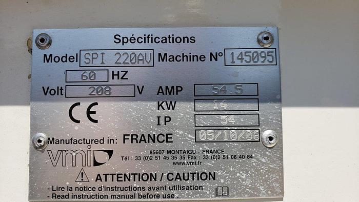 Used 2005 VMI Spiral Mixer SPI 220AV