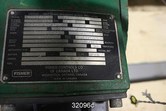 Used Fisher V100 8" V-Ball Control Valve #32096