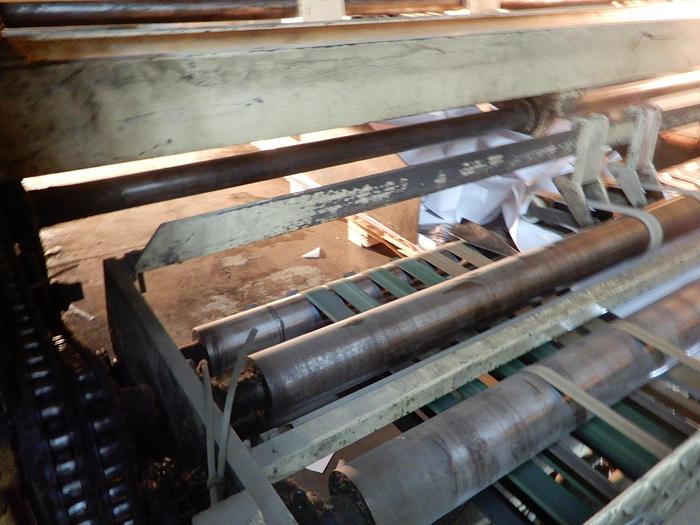 Used 88" (2.23M)  CLARK AIKEN SINGLE ROTARY SHEETER 4 UNWINDS AND STACKER
