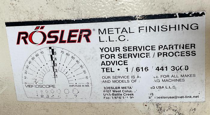 Used ROSLER R 150/15 SE MULTI CHANNEL CONTINOUS VIBRATORY METAL FINISHING MACHINE