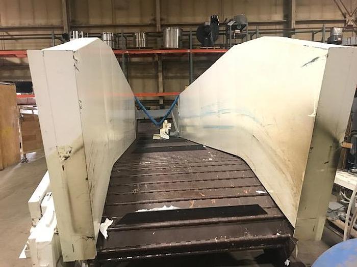 Used MAYFRAN 56" WIDE INCLINED STEEL  BELT  CONVEYOR