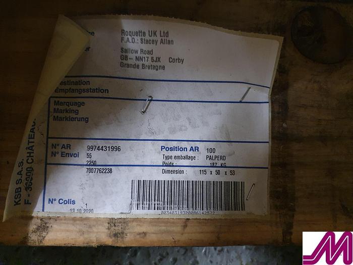 2020 KSB MTC V50/8C-3.1 High Pressure Pump