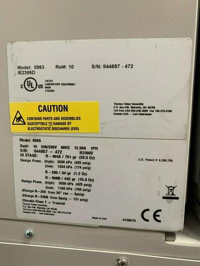 Used Fisher Scientific Isotemp 8963 -86°C Ultra Low Laboratory Freezer 28 Cu Ft 220V