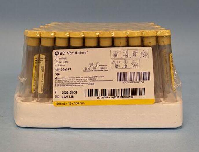 For Sale BD 364979 BD Vacutainer Urinalysis Tube Plain 10 mL Conventional Closure Plastic Tube