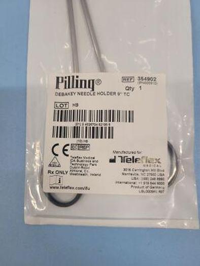 For Sale PILLING 354902 Pilling 354902 DEBAKEY NEEDLE HOLDER, 17 x 1.8 mm jaw, 9-1/4" (23.5 cm), TC
