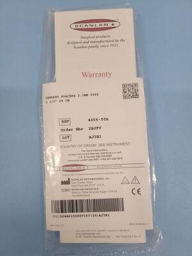 For Sale SCANLAN 4004-50A Debakey Forceps 2.7mm Tips 9 1/2" 24 cm