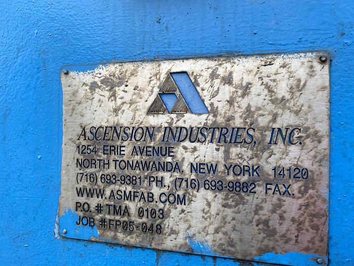 Used Used Ascension Industries Inc. approximately 59.7 cu.ft. recessed plate filter press