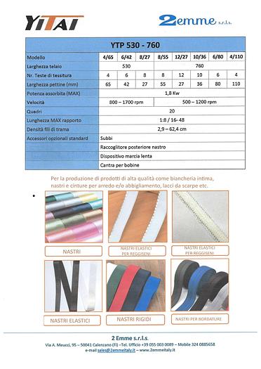 Telaio ad aghi per nastri rigidi ed elastici modello YTP