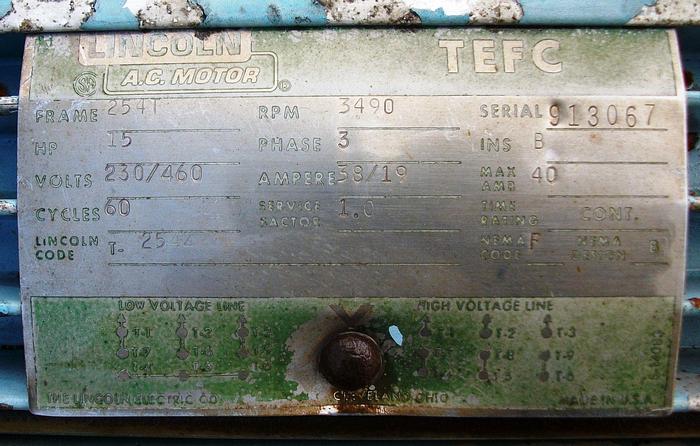 Used Pump, Centrif., 15 HP, S/st, 2" x 1", Worthington, #S730032