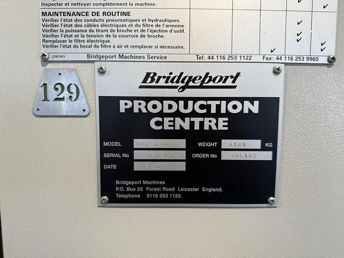 Used 2000 BRIDGEPORT VMC 1000-22