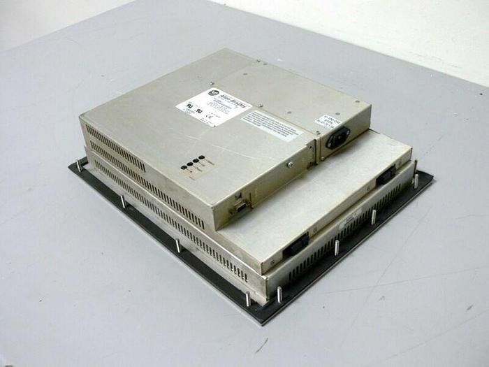 Used Allen Bradley 6185-Cbz Bbzz Fc15/a Flat Panel Monitor W/ Texas Pm-2000 Keyboard