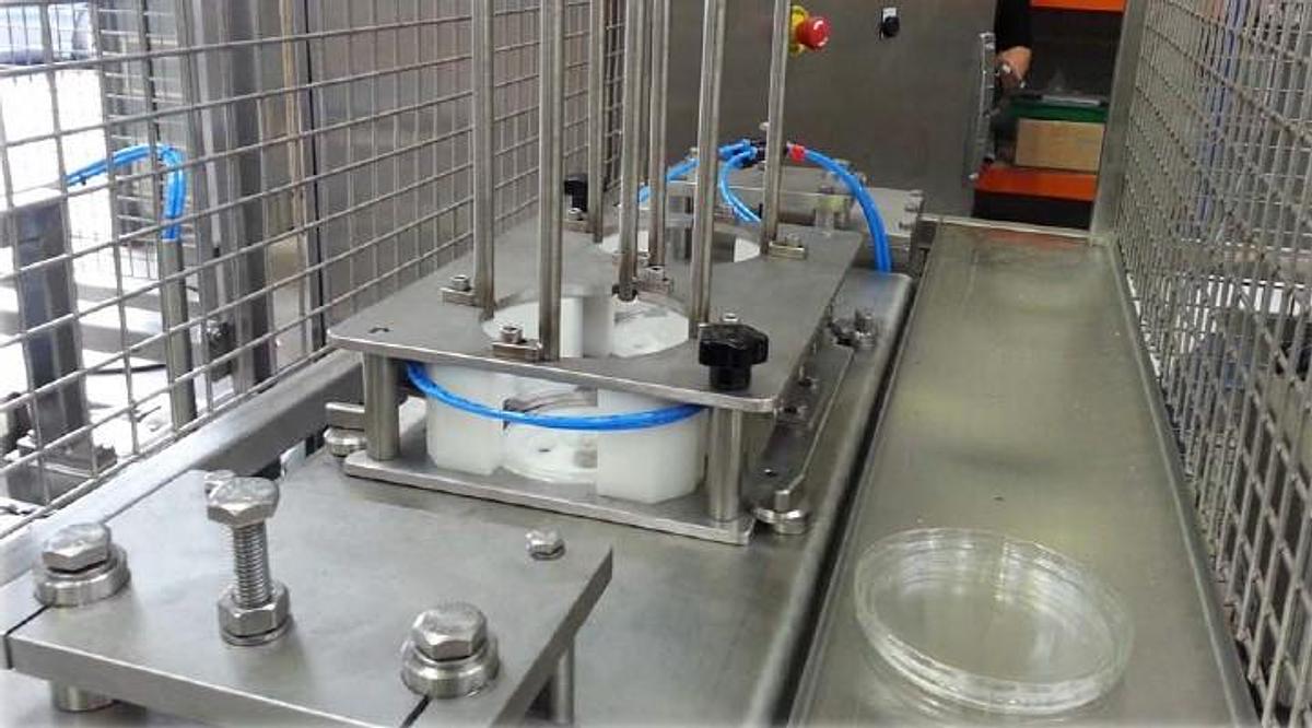 Very good used CWM INLINE POT FILLING AND LIDDING MACHINE