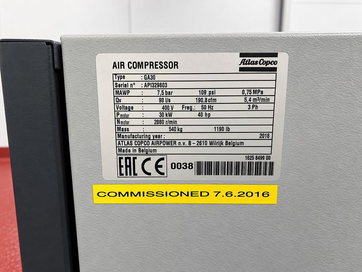 As new ATLAS COPCO AIR COMPRESSOR