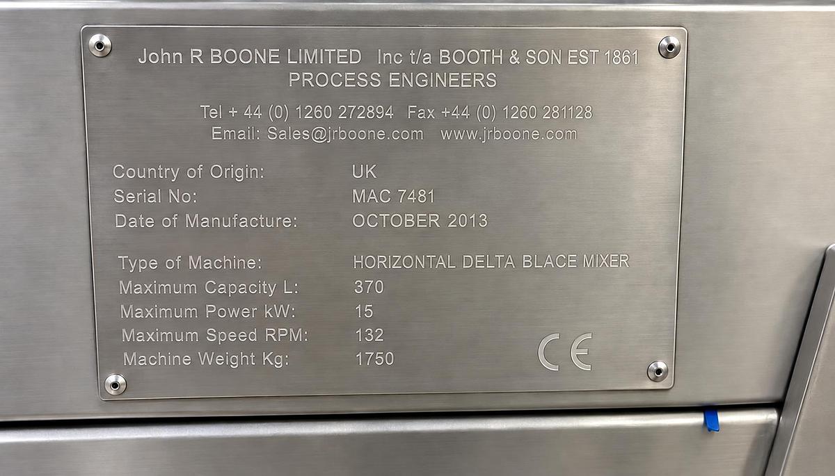 Very good used BOONE HORIZONTAL MIXER