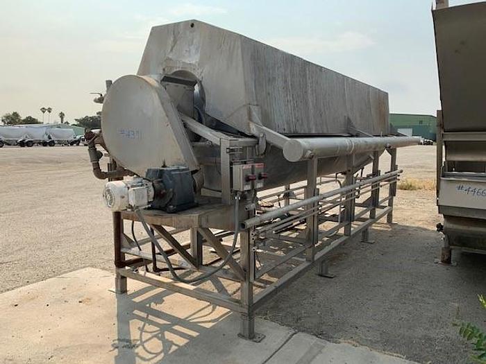 Used Huges 48" Diameter x 16' long Rotary Hot Water Blancher