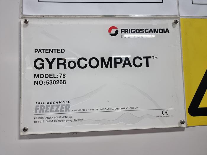 Used FRIGOSCANDIA GYROCOMPACT GCM76-10-29-10 EW CCR SPIRAL FREEZER