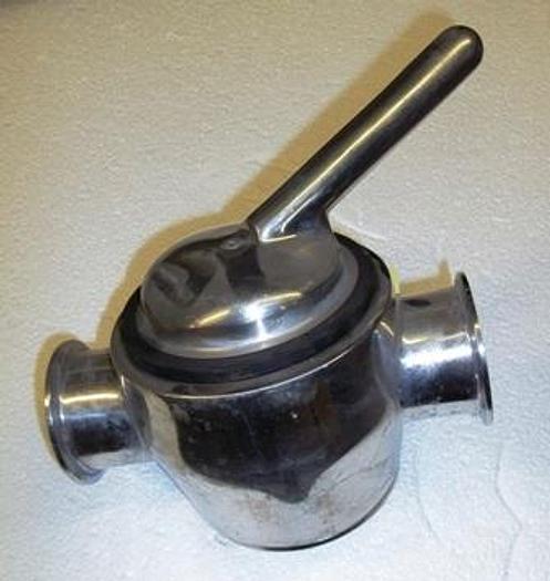 Used 2.5" Triclover 3 Way Stainless Valve - Stainless Fittings