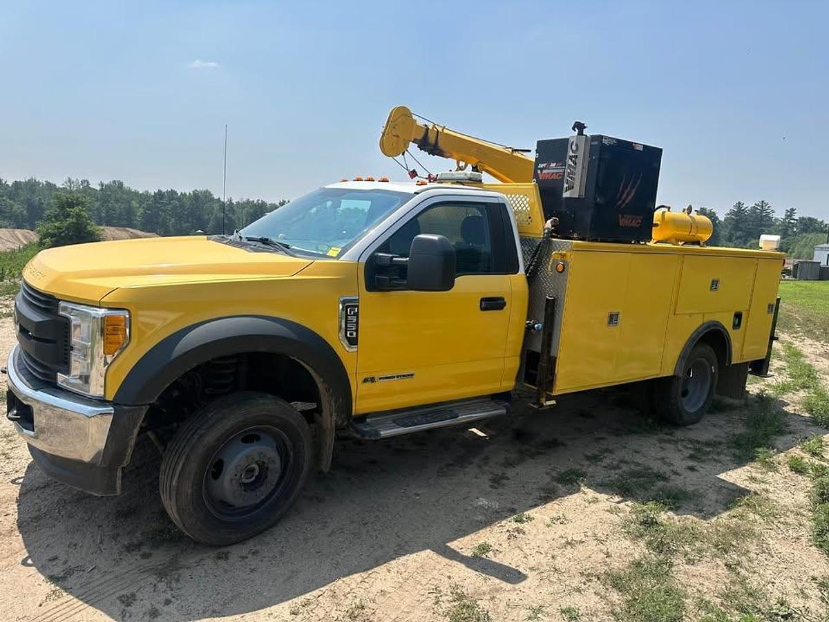 Used 2017 Ford F550 XL, 4 x 4 Service Truck crane generator, air compressor
