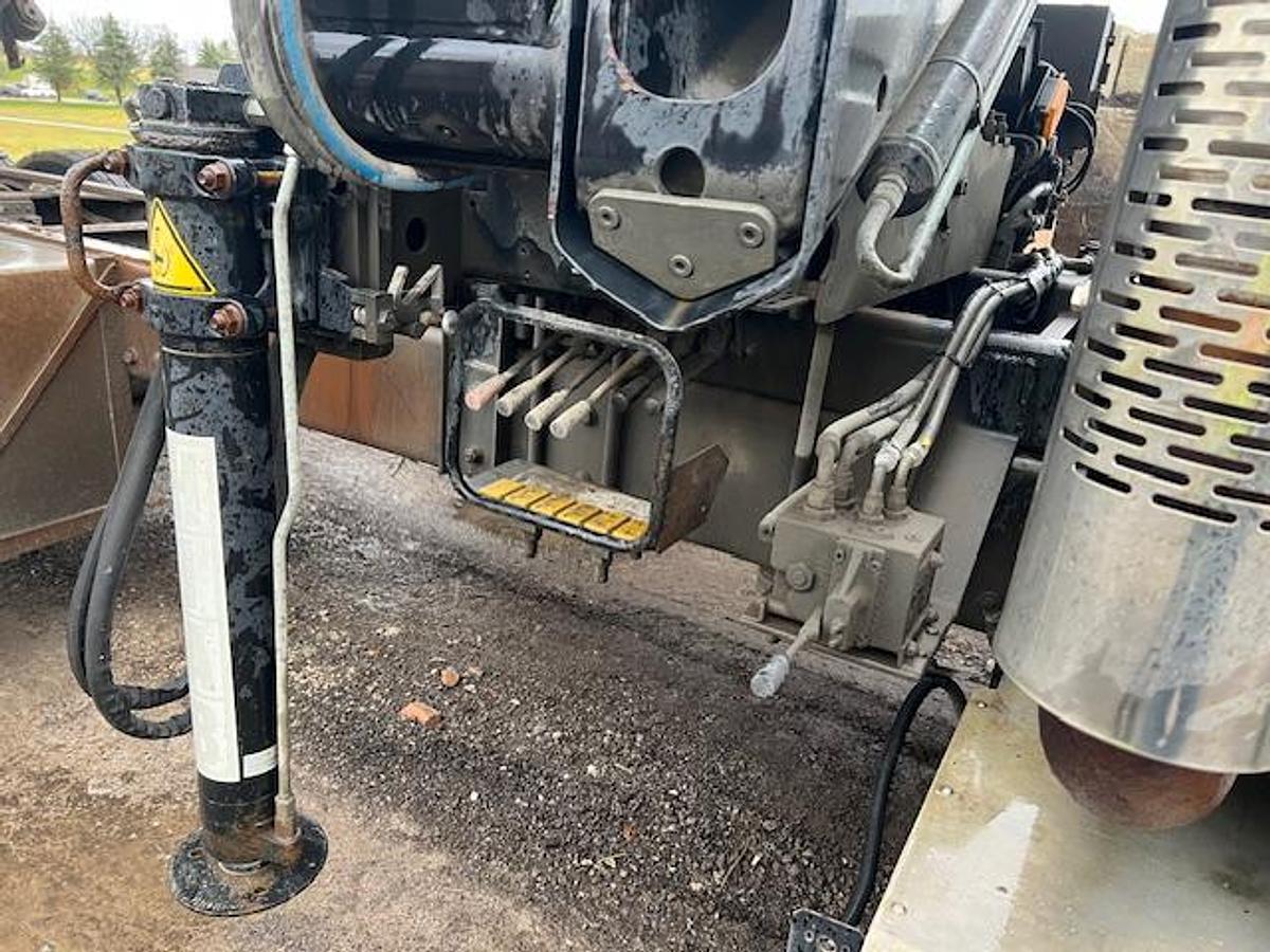 Used 2010 International 7600 Crane truck with a dump box