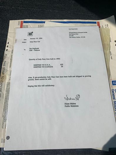 Used 1993 CHEV CAMARO Z28 INDY PACE CAR (LIKE NEW) $34,995 -12,905 KM