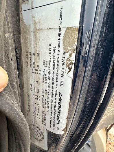 Used 2016 INTERNATIONAL 8600 PRO STAR day cab, auto, 531,619 kms