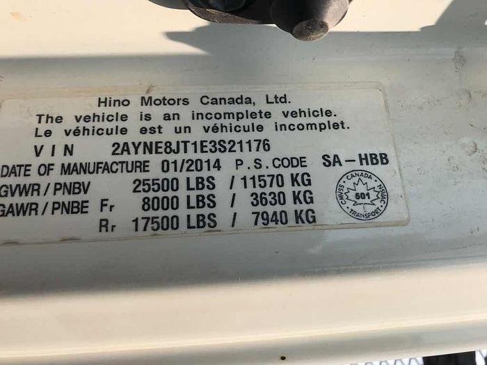 Used 2014 HINO 258 HOOKLIFT EQUIPMENT FLOAT TRUCK, BIN TRUCK,