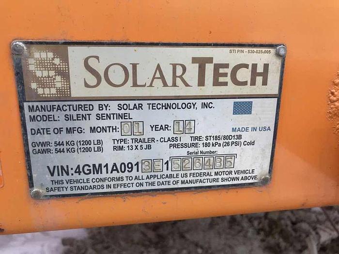 Used 2014 SOLAR AB-0715-MTO SIGN in excellent condition newer battery