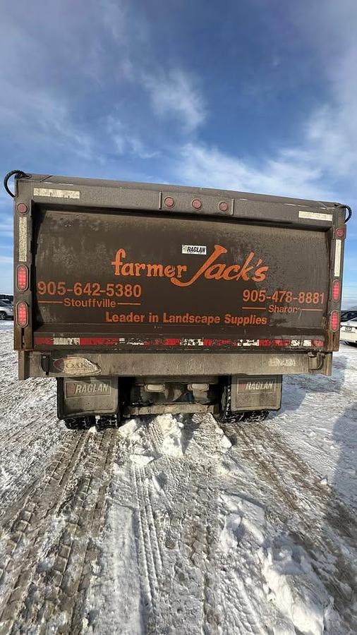 Used 2010 International 7600 Crane truck with a dump box